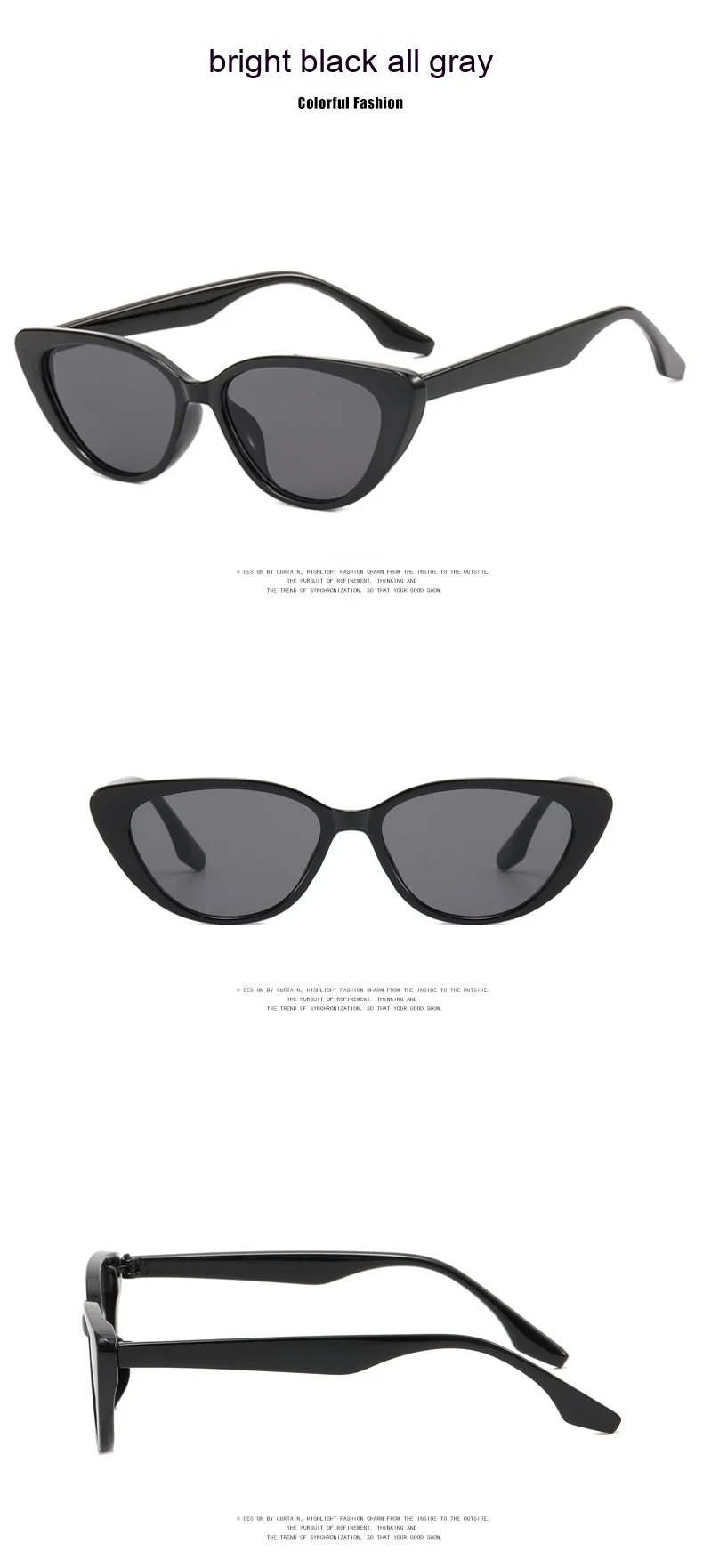 Retro Driehoek Cat Eyes Kleine Gezicht Zonnebril voor Vrouwen Hoogwaardige Instagram Zwarte Kleine Frame Zonbescherming Stijl Fotografie, Zonnebrillen_voghion.com