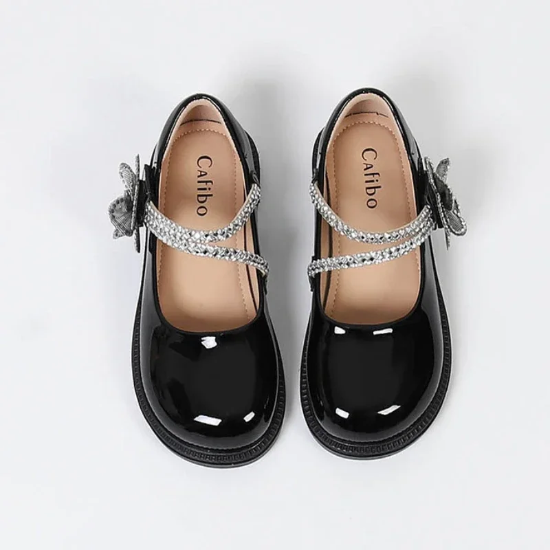Black Leather Kids Mary Jane Shoes for School and Performance