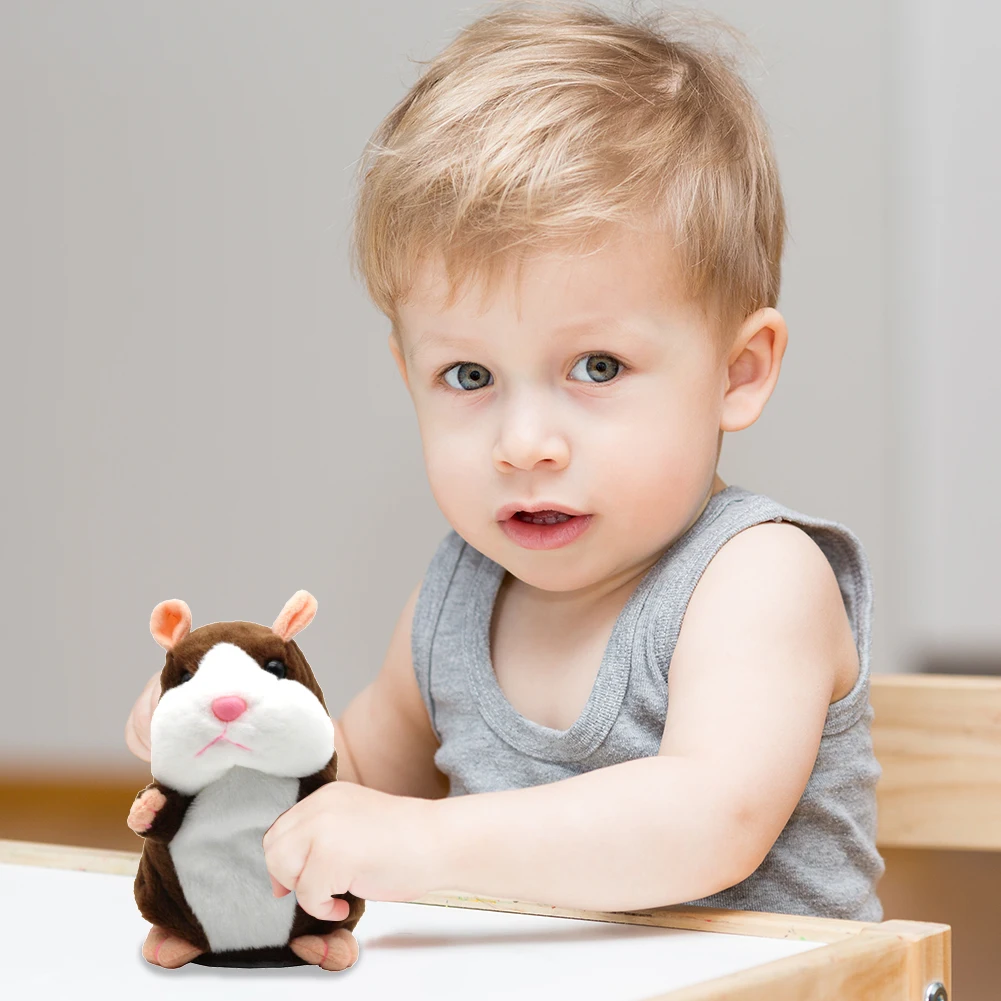 Hamster Plush Doll Mimicry Pet Toy Electronic Voice Changing Talking Walking Record Hamster Stuffed Toy Educational Kids