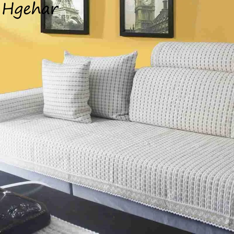 Four Seasons Cotton and Linen Sofa Covers Modern Household Living Room