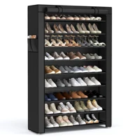 SONGMICS Shoe Rack, 9 Tier Shoe Organizer with Nonwoven Fabric Cover, Shoe Storage Shelf for 40-50 Pairs of Shoes, Entryway 1