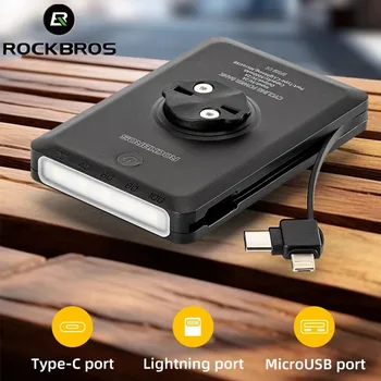 ROCKBROS 자전거 라이트 5000mAh 보조베터리 배터리 자전거 라이트 Type-C Garmin Bryton IGS 컴퓨터 조명 충전 용 충전