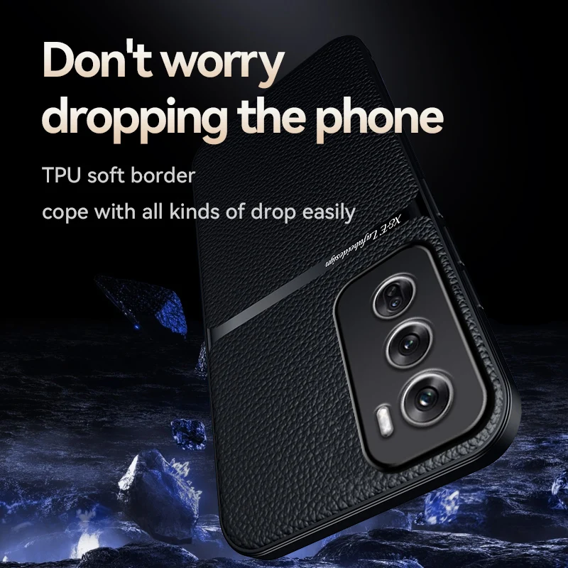 Premium PU Leather Magnetic Protective Case - Hard Back Shell Cover