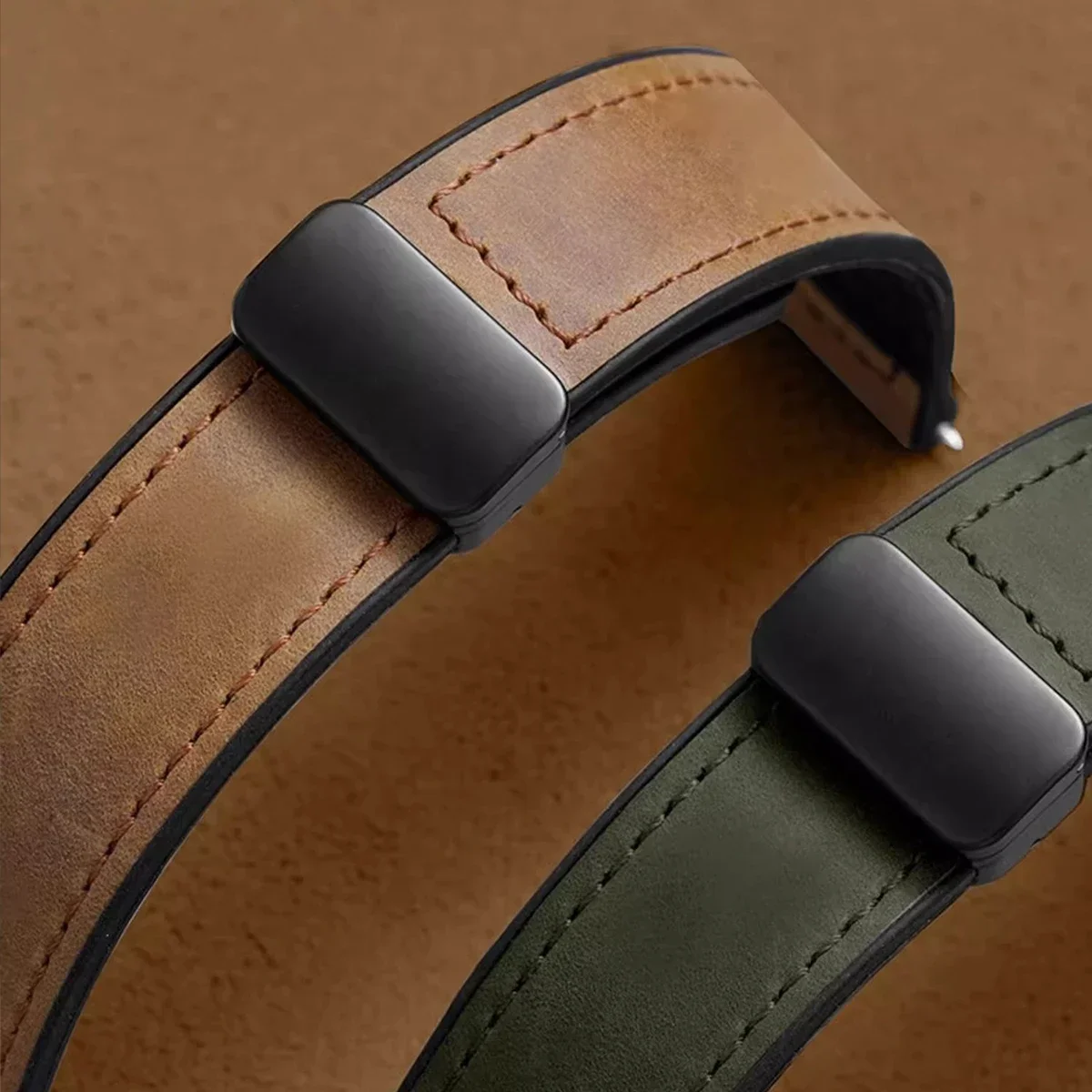 Premium Leather Silicone Magnetic Band Bracelet
