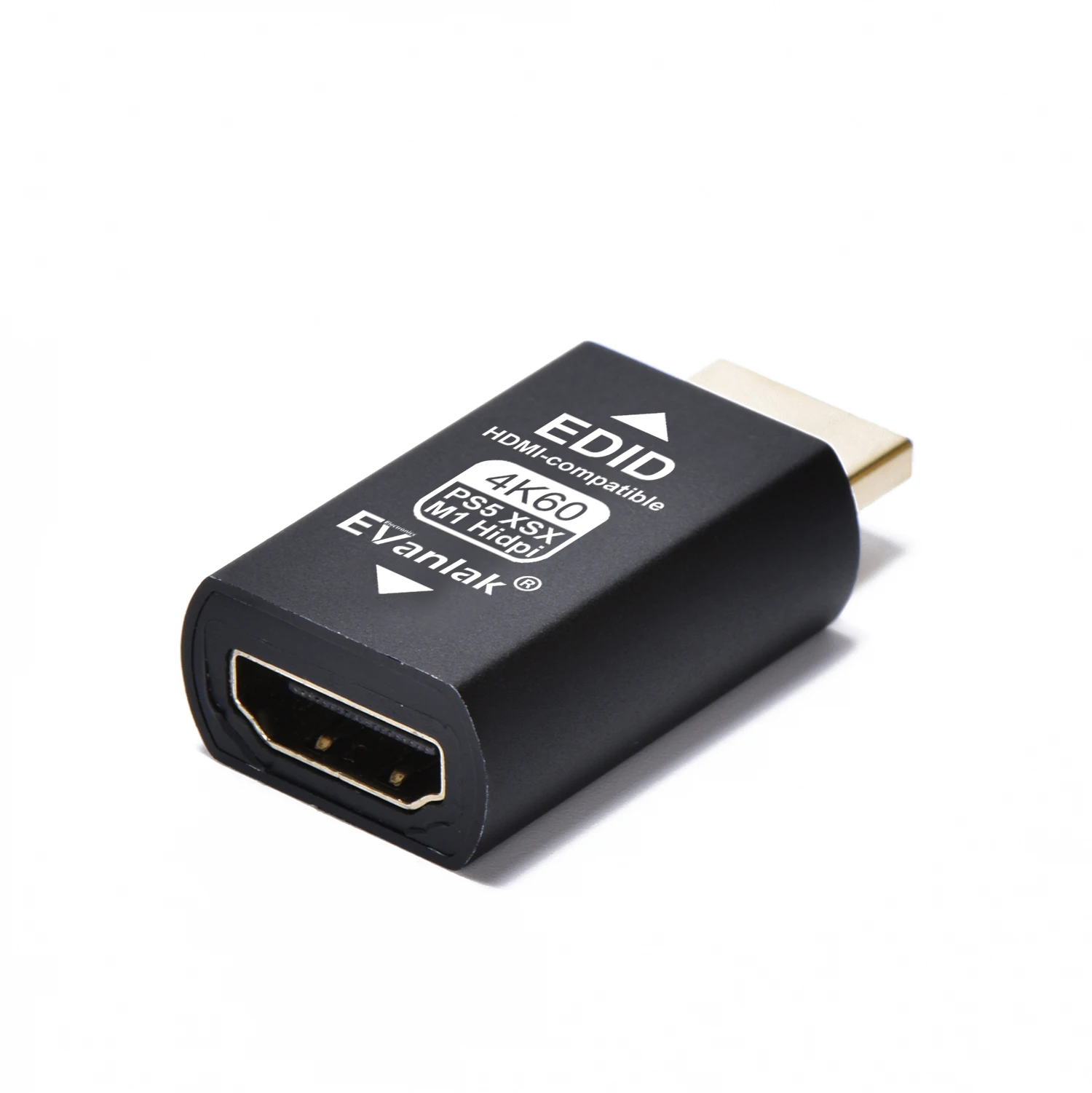 EVanlak 3세대 HDMI EDID 에뮬레이터 패스스루 어댑터 - PS5/PS4/Xbox 게임 콘솔 출력 지원을 위한 프리미엄 알루미늄