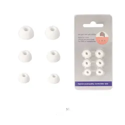 Premium 6PC Ear Tips Replacement Set for Noise - Cancelling Earphones (Lvory)