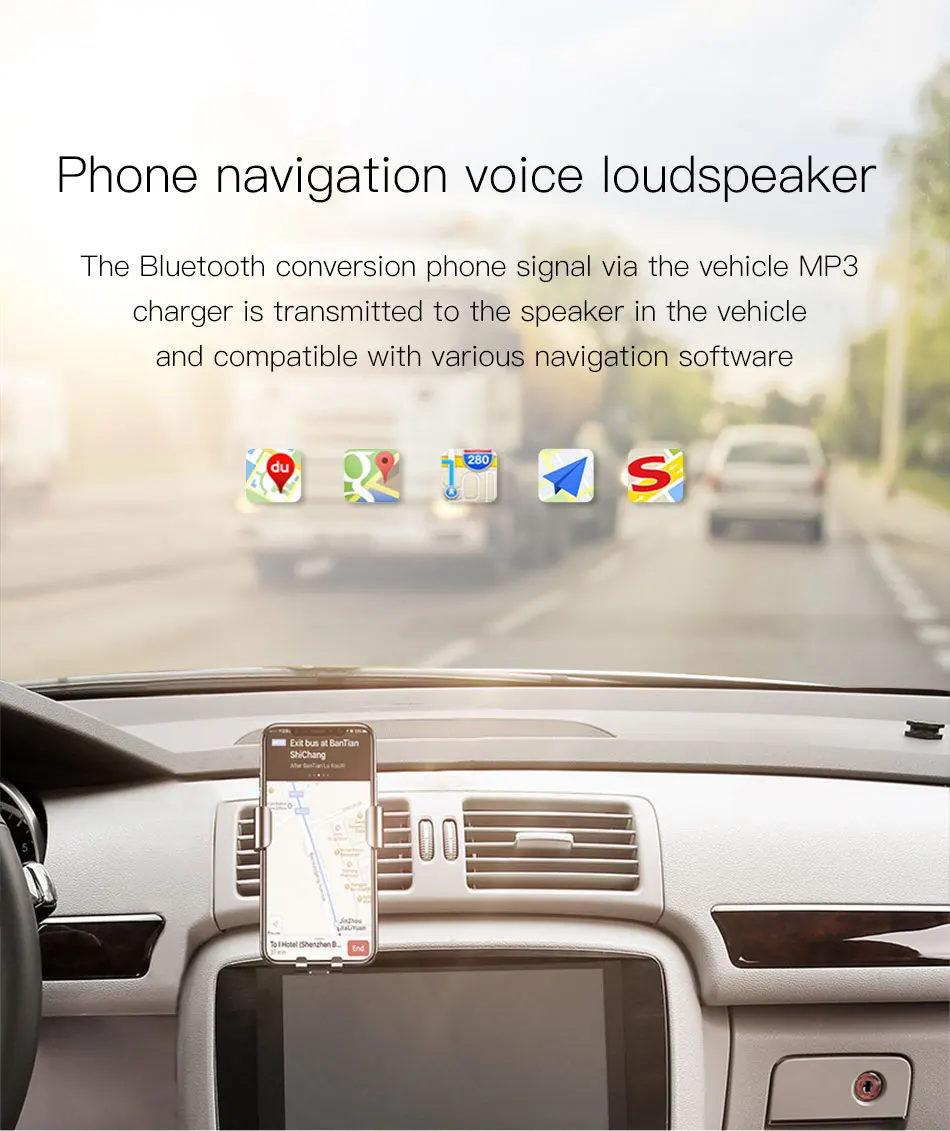 Car FM Transmitter Handsfree Bluetooth Modulator 3.4A Fast Dual USB Car Charger