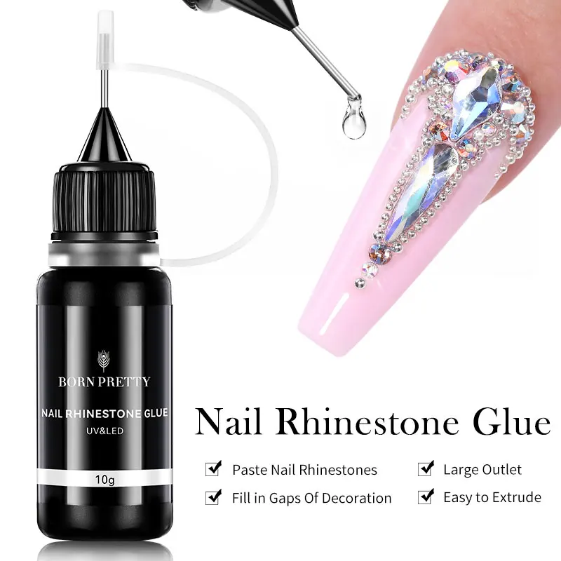 BORN PRETTY Rhinestone Glue Gel Nail Polish Set Adhesive Nail Tips Gel  Extension Acrylic Stick DIY Nail Gems Jewelry Decoration - AliExpress