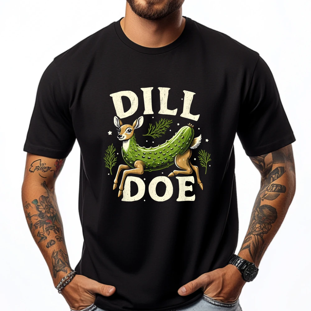Raunchy Vulgar Funny Naughty Gag Graphic Christmas Cotton Crew Neck Mens Tees Gift Idea T Shirt Funny Short Sleeve T-Shirt Raunchy Vulgar Funny Naughty Gag Dill Pickle Deer Doe