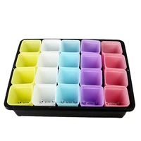 10PCS Gardening Mini Small Square Pot Flower Pot Succulent Pot Little Black Square Plastic Pot Seedling Tray Containe 4