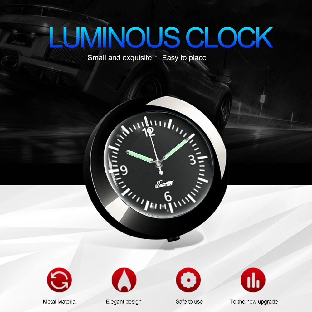 43mm Car Clock for Car Luminous Auto Gauge Air Vent Quartz Clock with clip Auto air outlet Watch styling Accessories air outlet dashboard clock car clock