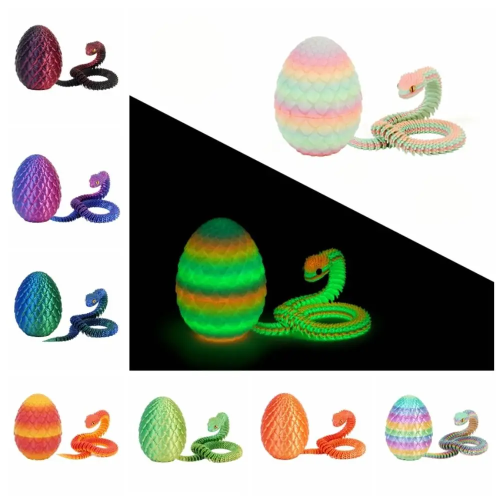 Creative 3D Printed Snake Toys Snake Egg All-in-one Molding 3D Printed Egg Candy Color Gradient Flower
