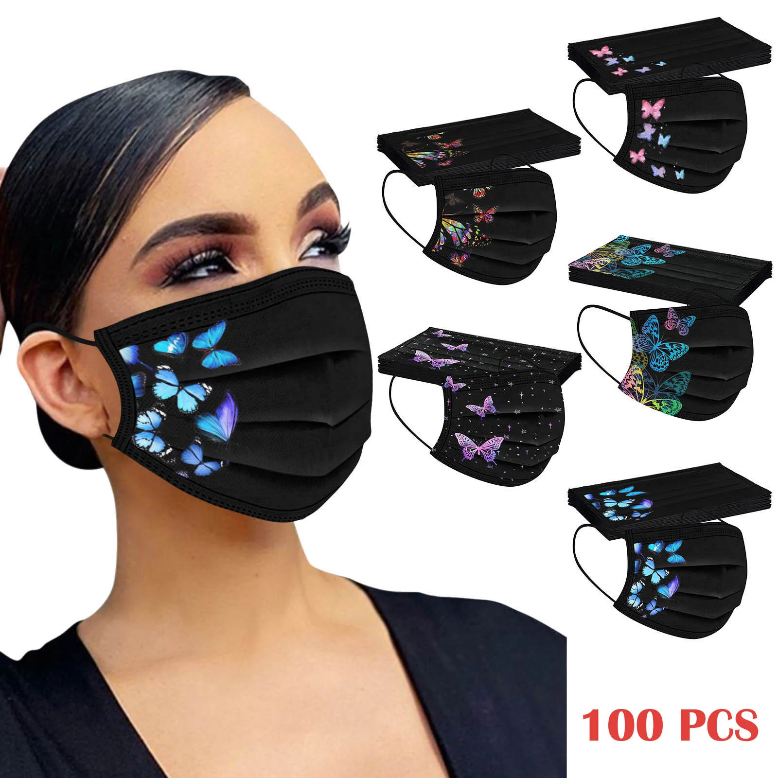 Disposable Face Mask 100PCS 3Ply Ear Loop Design for Adult Man & Women