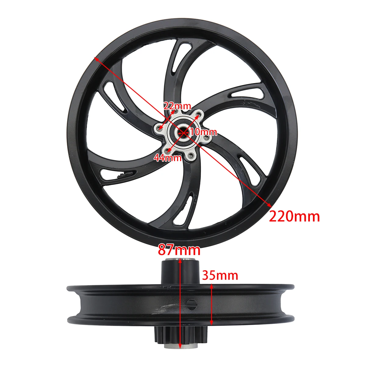 

High quality12'' rims 12x1.75 wheel hub use 12 1/2 X 2 1/4 12 1/2x2.75 Tire inner tube fit Many Gas Electric Scooters e-Bike