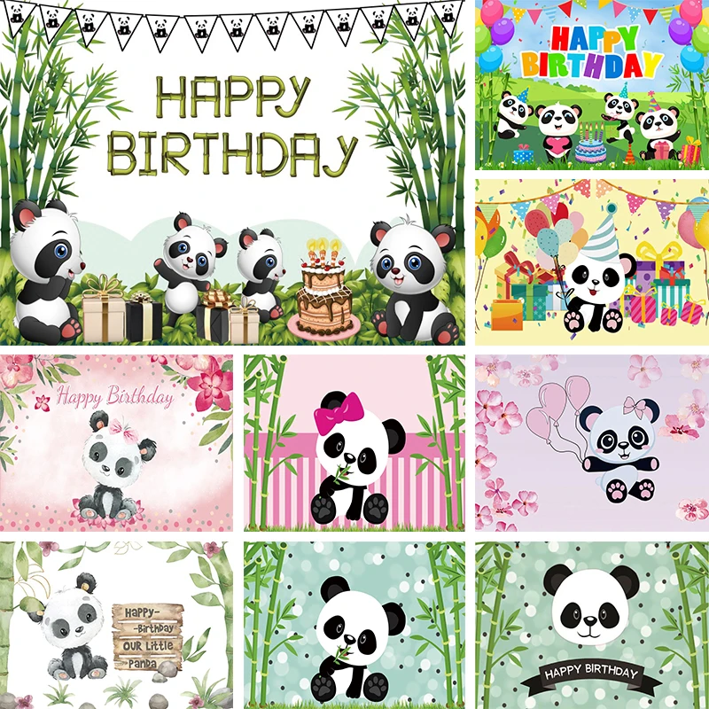 

Panda Backdrop Personalized Baby Shower Panda Birthday Theme Party Decorations Banner Bamboo Forest Photography Background Props