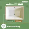 Undermount Bathroom Sink Rectangle, 20 x 15 Inch Rectangular Vessel Sink with Overflow, Ceramic Under Counter Sink for Bathroom 6