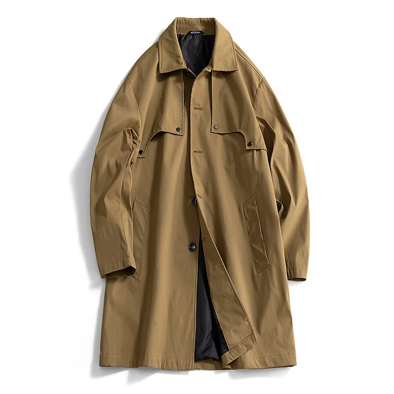 New Windbreaker Men's Autumn And Winter European Version Of The Long Plus Velvet Business Casual Coat Jacket Men Coat Luxury