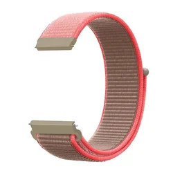 Durable 22mm Nylon Loop Sport Watchband Bracelet, Adjustable Strap in Multiple Colors for 22mm Universal (Neon powder)