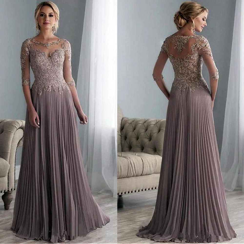 

Lace Appliques Mother of the Bride Dresses Vestido de Festa Purple Wedding Party Guest Gowns Long Chiffon Vestido De Novia 2023