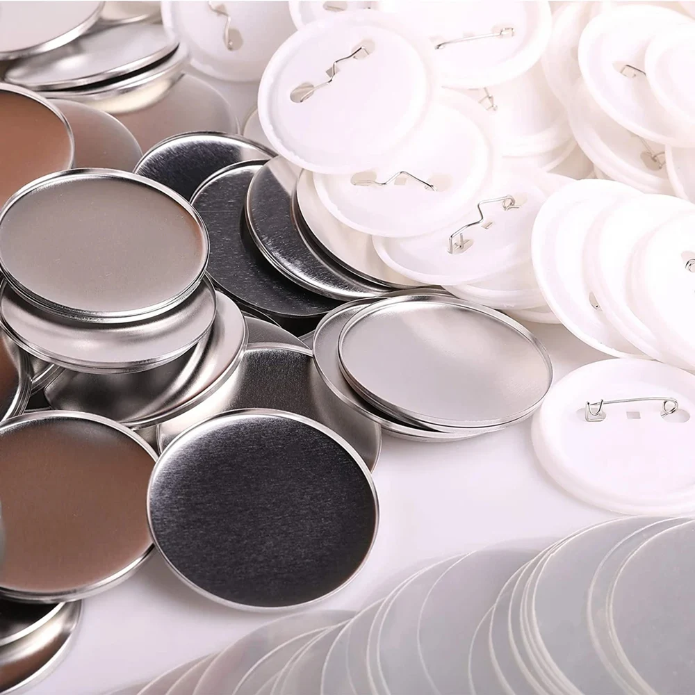 25-75MM Badges Button Maker Part 100PCS Blank Plastic Badge or Metal Badge DIY Pin Badges Maker Supplies For Badge Button Make badge parts,button making supplies