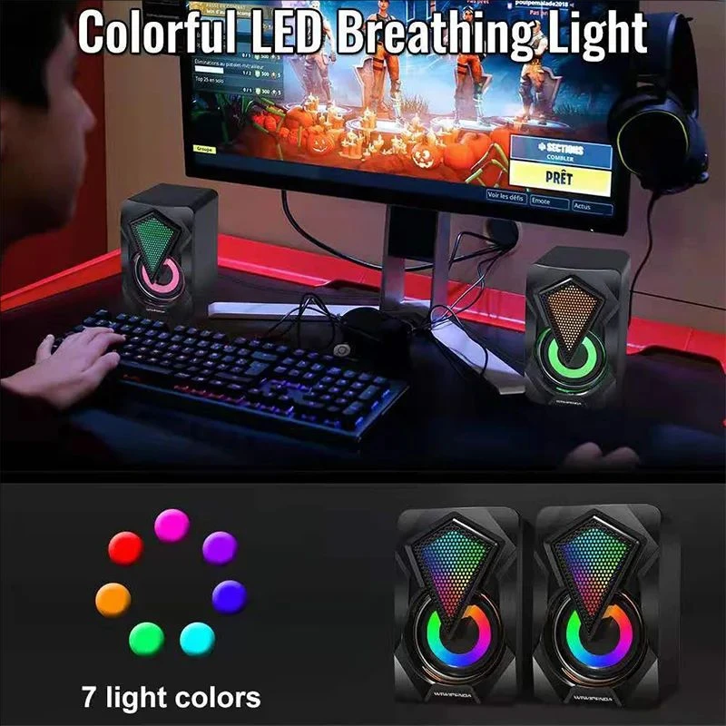X2 Computer Speaker Illuminated Desktop Laptop Multimedia Mini Wired RGB Speaker computer speaker,desktop speakers