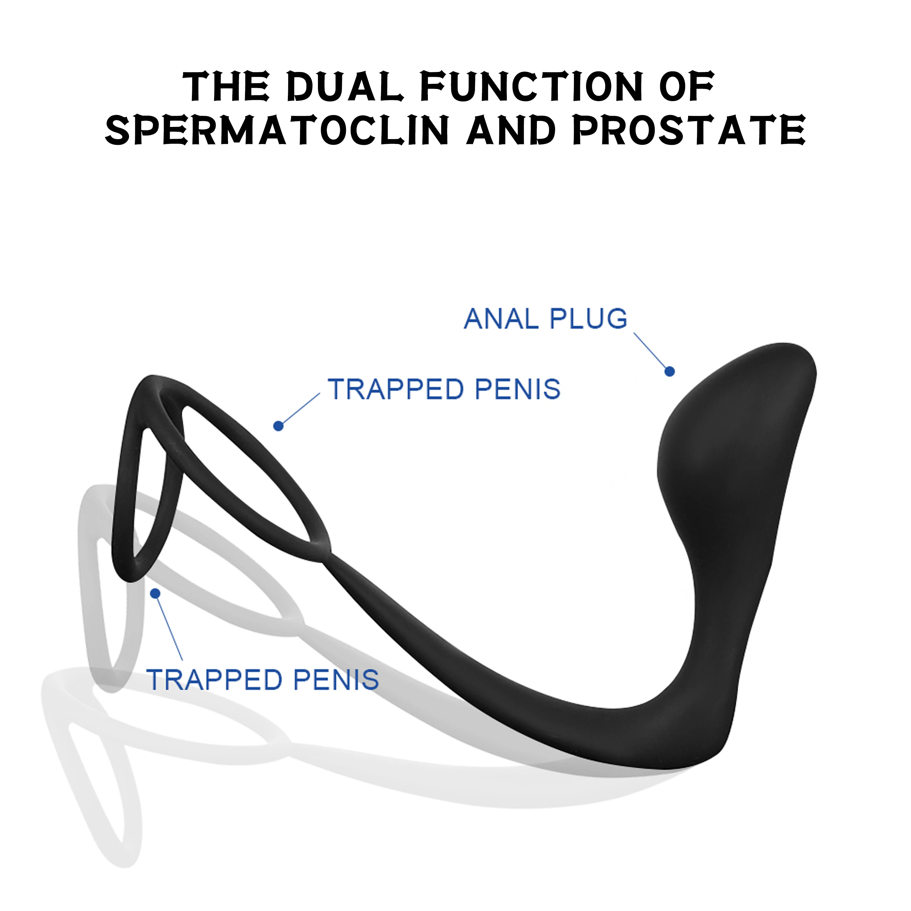 Male Prostate Anal Plug Silicone Waterproof Massager Stimulator Delay Ejaculation Cock Ring Sex Toys for Couple Women Men