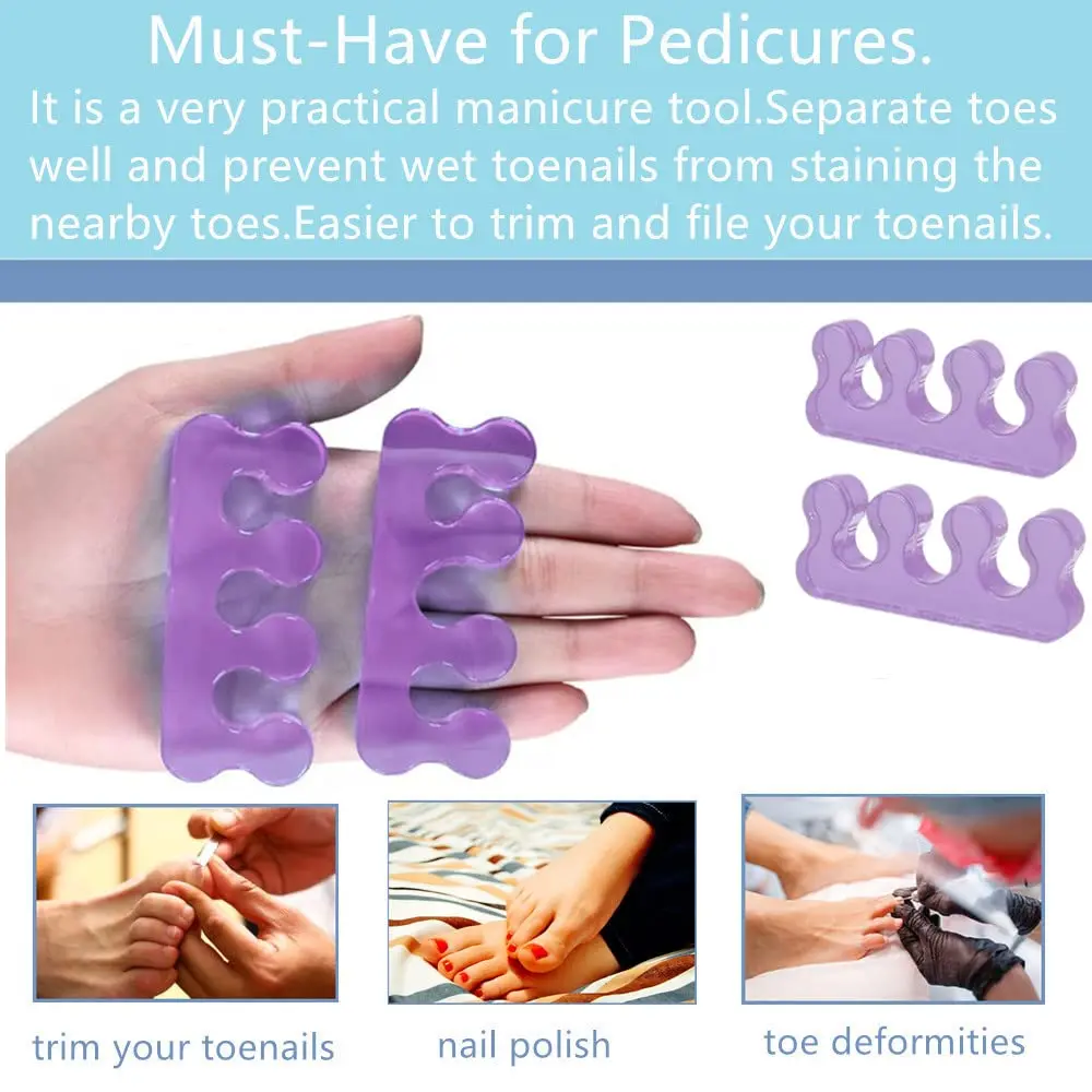 Nail Art Tools Toe Separators Toe Spreader Toe Separators for Nail Polish Toe Separator Pedicure Kit Spacers Toenail Dividers to Relieve Orthopedic Bunion