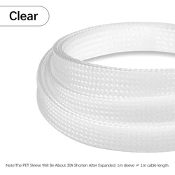 Expandable PET Braided Cable Sleeve - Wire Protection Sheath, Multiple Sizes Available - 2mm (Clear)