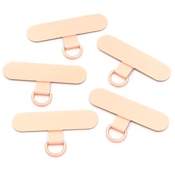 Premium Metal Phone Lanyard Straps - Ultra - Thin Stainless Steel Tether Tabs, Set of 5 (Rose Gold)