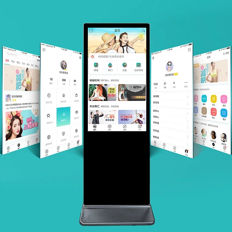 Indoor Floor Standing Digital Signage Advertising Display Kiosk LCD Screen Commercial Android Display Automatic Media Player