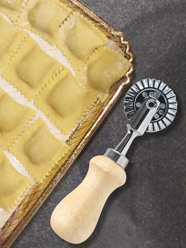 Pasta Cutter Wheel Stainless Steel Pizza Ravioli Pasta Dough Cutter Wheel Pastry Dough Crimper Kitchen Cutting Tools