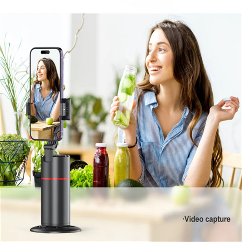 360 Rotation Follow-up Gimbal Stabilizer Monopod Desktop Tracking Gimbal With Remote For Live Photography