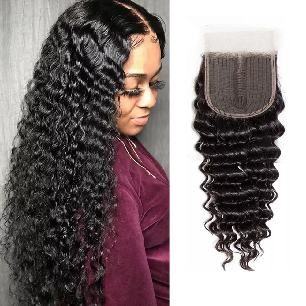 

Sapphire Lace Closure Only 4X1 Human Hair Lace Closure T Part Cheap Lace Closure Brazilian Remy Deep Wave Human Hair Closure