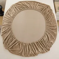 Drap-housse en velours épais, couleur unie, doux, chaud, antidérapant, housse de matelas, protection réglable, drap de lit doux avec élastique, 1 pièce 2