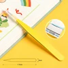 Stainless Steel Straight Curved Tweezers Colorful Pink Blue Purple DIY Eyelash Tweezer Nail Art Sticker Rhinestones Picking Tool 5