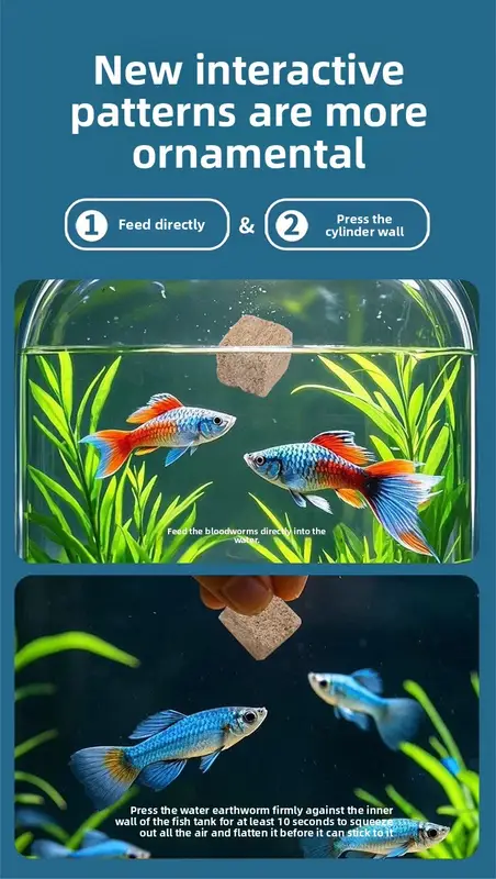 DONGYUJIANG Clean Water Fish Food Sticks|High Protein Freeze-Dried Bloodworms for Guppies&Tropical Fish|Slow Sinking&No Residue - Image 6
