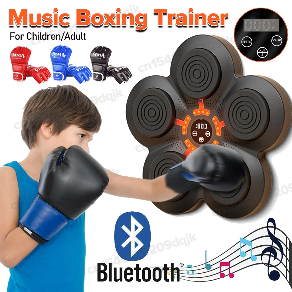  YAOJIA Máquina de boxeo musical, máquina de boxeo musical,  entrenamiento de boxeo montado en la pared, equipo de boxeo conectado con  Bluetooth recargable por USB con guantes, para niños y adultos 