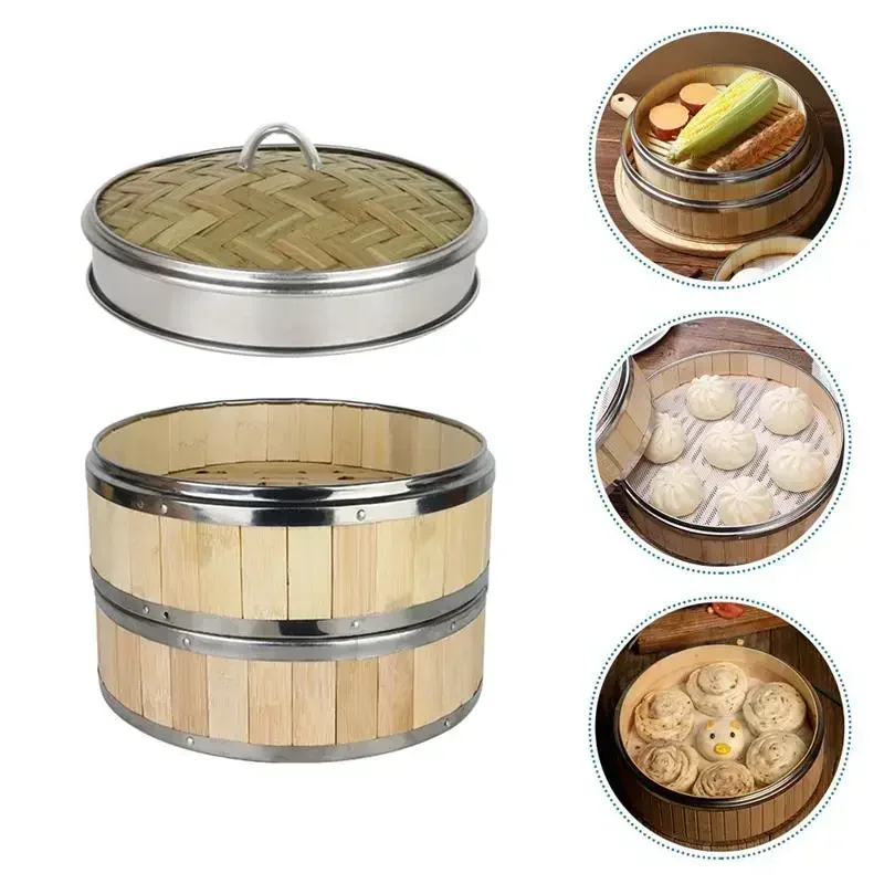 

Rice Dumpling Steamed (lid, Rack Stuffed Asian Buns Bamboo Basket Steamer Kitchen Random) Chinese Steaming