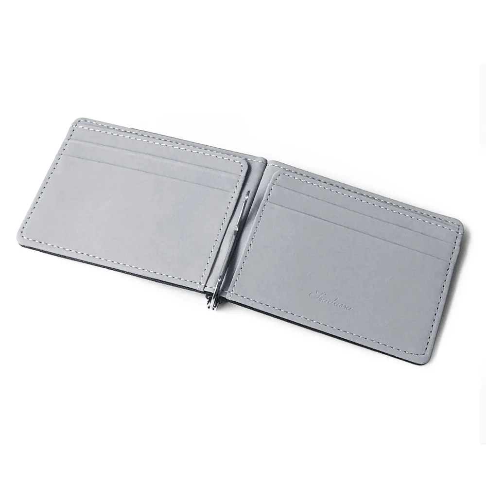 Men Wallet leather bifold wallet money clips wallet Short Skin Wallets Purses PU Leather Money Clips Sollid Thin Wallet 6 Colors Dropship For Men Purses