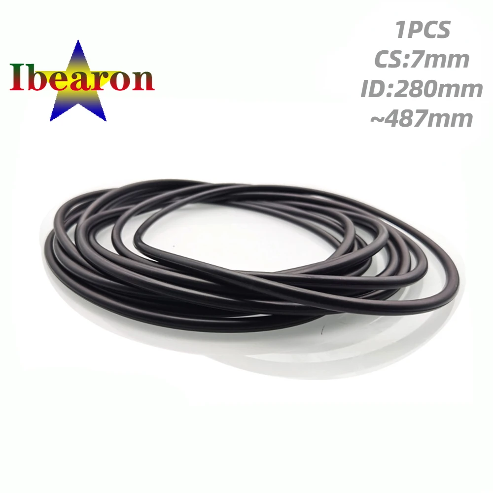 검정색 O 링 개스킷 CS 7mm ID 280mm  487mm NBR (니트릴 고무 부나) 원형 O 형 부식 내유성 씰 와셔, 1 개