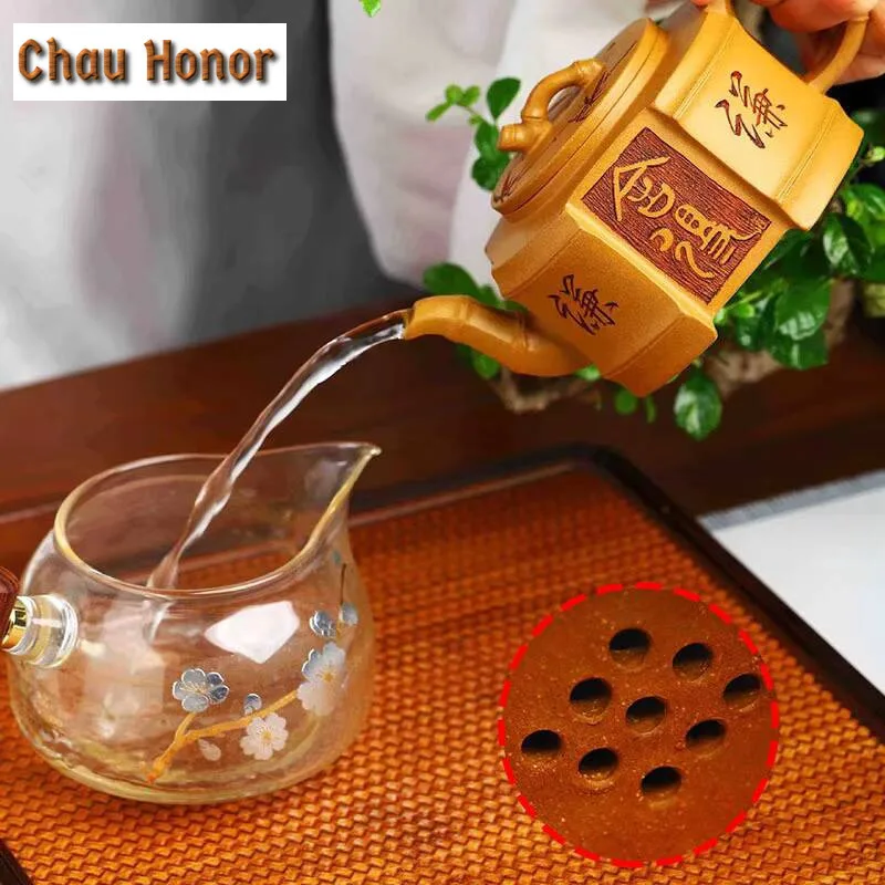 260ml Chinese Yixing Raw Ore Old Golden Section Mud Zisha Teapot Handmade Household Filter Pot Tea Ceremony Drinkware Customized