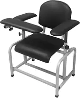 Blood Drawing Phlebotomy Chair, Comfortable Padded Lab Draw Chair with Adjustable Armrest (Black) 1