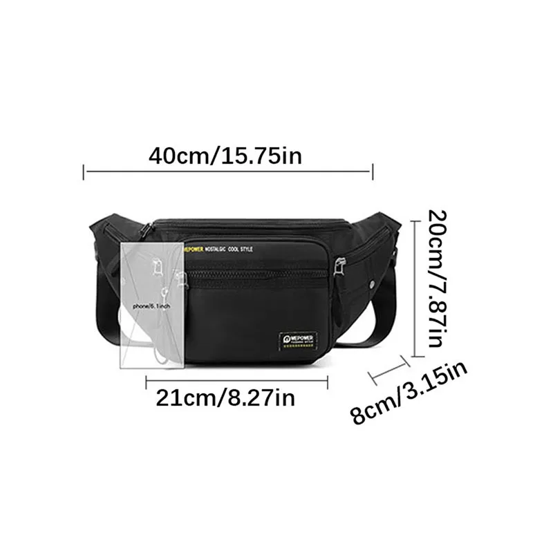 HVTIL Men High Quality Waterproof Fanny Pack Messenger Business Large-Capacity Phone Chest Bag Climbing Combat Belt Waist Packs