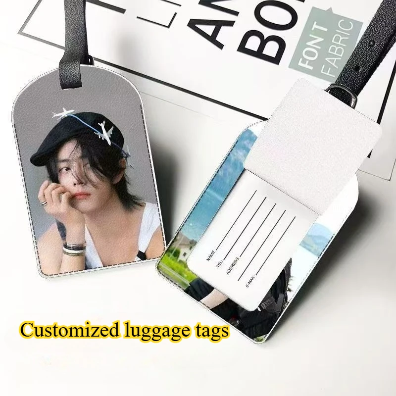 맞춤형 가죽 수하물 태그, 여행용 수하물 태그, 맞춤형 DIY 디자인, 연예인 지원 로고, 걸이 액세서리