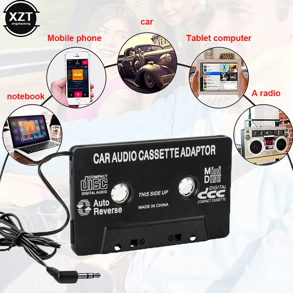 Hot Sale Car Cassette Player Tape Adapter Cassette Mp3 Player Converter  3.5mm Jack Plug For iPod iPhone MP3 AUX Cable CD Player