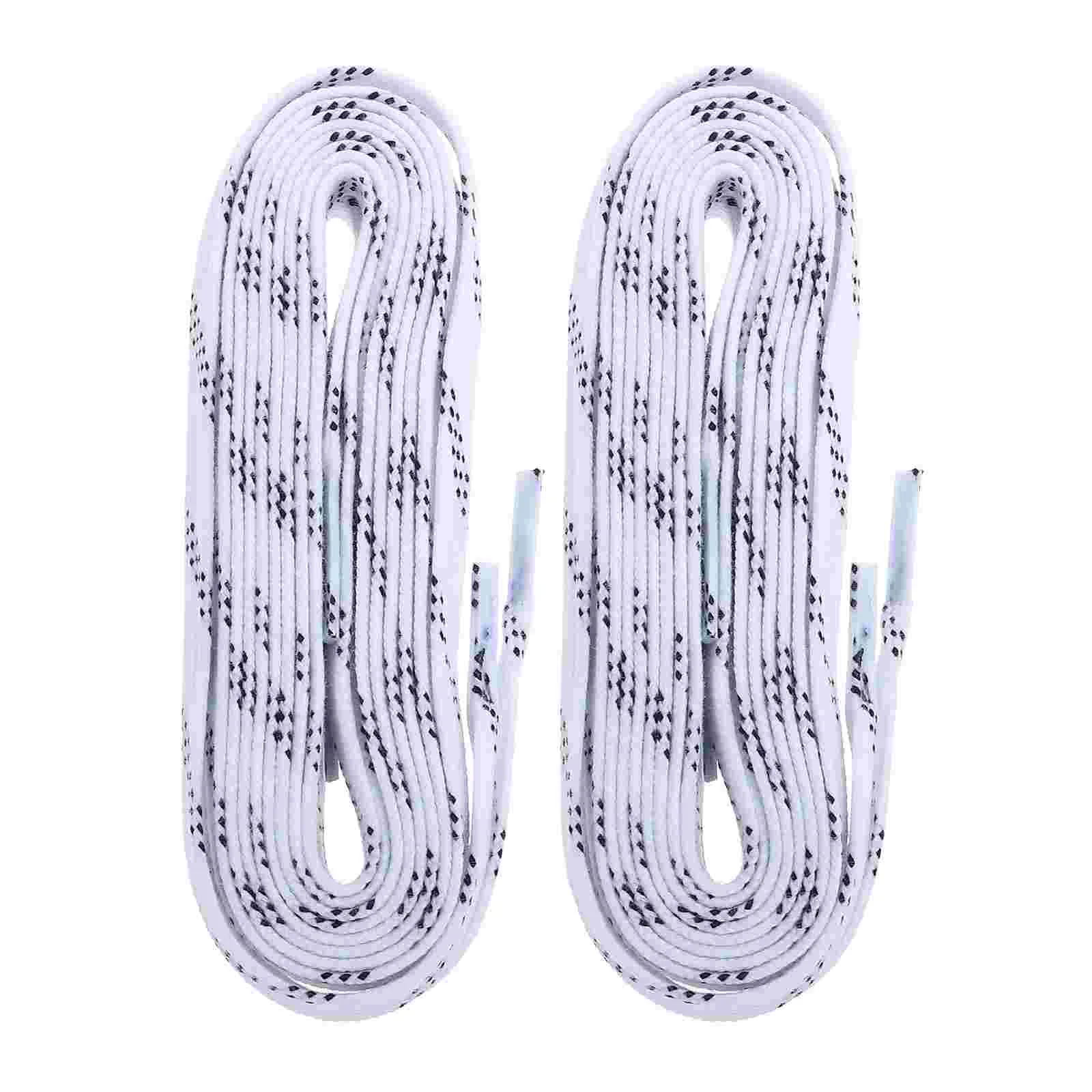 

Skate Laces Ice Hockey Shoelaces Roller Lace Waxed Shoe Tightener Skates Flat Derby Strings Up Wide Puller Bite Protector