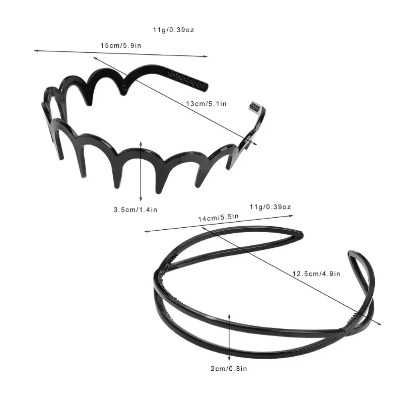 Trend iges PC-Stirnband für Frauen Mädchen Anti-Fall Bernstein braun schwarz lange Zähne Reifen gebrochene Haar bänder Zubehör koreanische Kopf bedeckung – Detail 1
