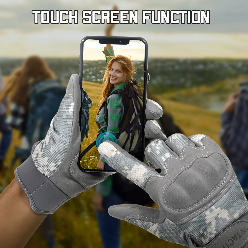 ACU Camouflage Touch Screen Tactical Gloves Combat Airsoft Paintball Shooting Hunting Bicycle Anti-Skid Full Finger Glove Men