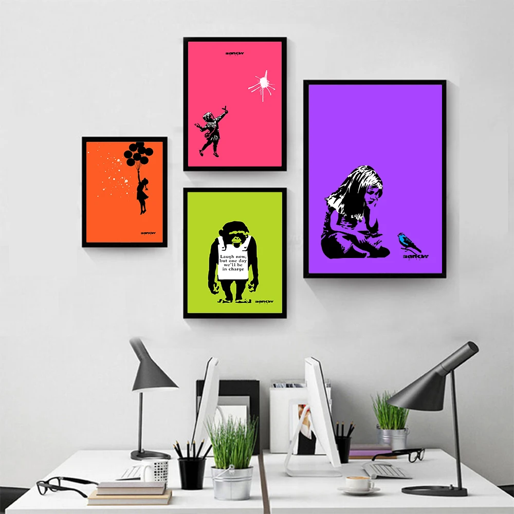 

Classic Graffiti Sign By Banksy Art Canvas Painting Nordic Abstract Colorful Posters and Prints Home Decoration Wall Art Picture