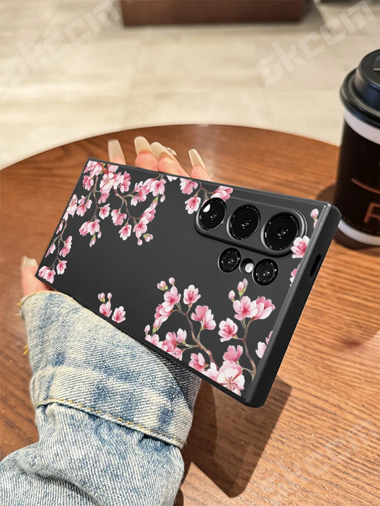 Pink Art Flower Design Soft Phone Case Cover